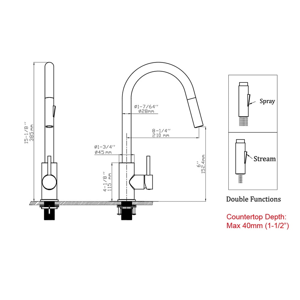 Havin Black Kitchen Faucet with Pull Down Sprayer, High Arc Stainless Steel Material, with cUPC Ceramic Cartridge,Without Deck Plate,Fit for 1 Kitchen Sink or Laundry Sink,Matte Black Color HV501B