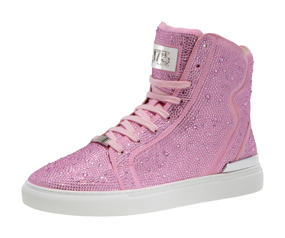 J75 by Jump Sestos Pink Textile Upper Light Weight Stylish Lace-up Matching Rhinestone Jewels High-top Fashion Sneakers Walking Sneakers for Men 8 - Walmart.com