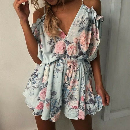 New 2019 Summer Jumpsuit For Women Ladies Sleeveless Floral Clubwear Summer Playsuit Bodycon Party Jumpsuit Romper Trousers Size