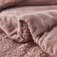thumbnail image 5 of Jin Mai Lan Solid Woodrose Sherpa Fluffy Reversible Washable Bed Blankets, Full Queen, Pink, 3-Pieces, 5 of 5