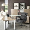 thumbnail image 2 of Homall Mid Back Executive Office Chair Swivel Computer Task Chair with Armrests, Ergonomic Leather-Padded Desk Chair with Lumbar Support, Black, 2 of 7
