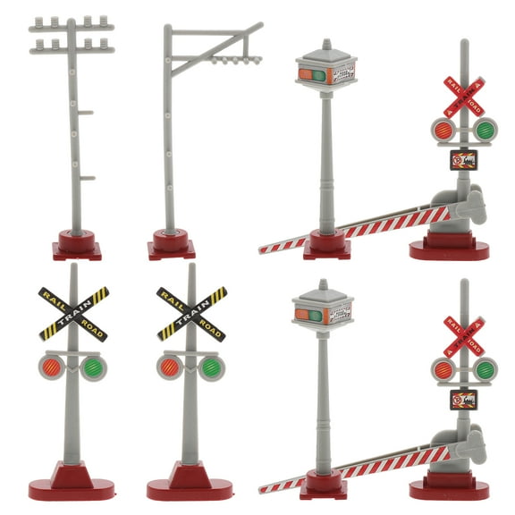Raindrops 8Pcs Model Train Accessories with Assorted Color Realistic Traffic Signal for DIY Railroad Scenes