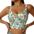 thumbnail image 2 of Lsque Flowers and Cactus Printed Women'S Sports Bra, Compression, Moisture Wicking, High-Impact Sports Bra For Women,Supportive sports bra-Large, 2 of 9