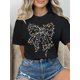 thumbnail image 1 of Camiseta informal de corte holgado para mujer, manga corta, diseño con estampado de lazos vibrantes y coloridos, perfecta para salidas de verano y uso diario. Camiseta para adultos, hombres, mujeres,, 1 of 4