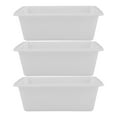 thumbnail image 1 of HLONK 3 Pcs Plastic Rectangular Tub Commercial Tote For Home White, 1 of 8