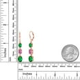 thumbnail image 6 of Gem Stone King 18K Rose Gold Plated Silver Green Nano Emerald 3 Stone Dangle Earrings for Women (4.10 Cttw, Gemstone May Birthstone, Oval 8X6MM, 7X5MM and 6X4MM), 6 of 6