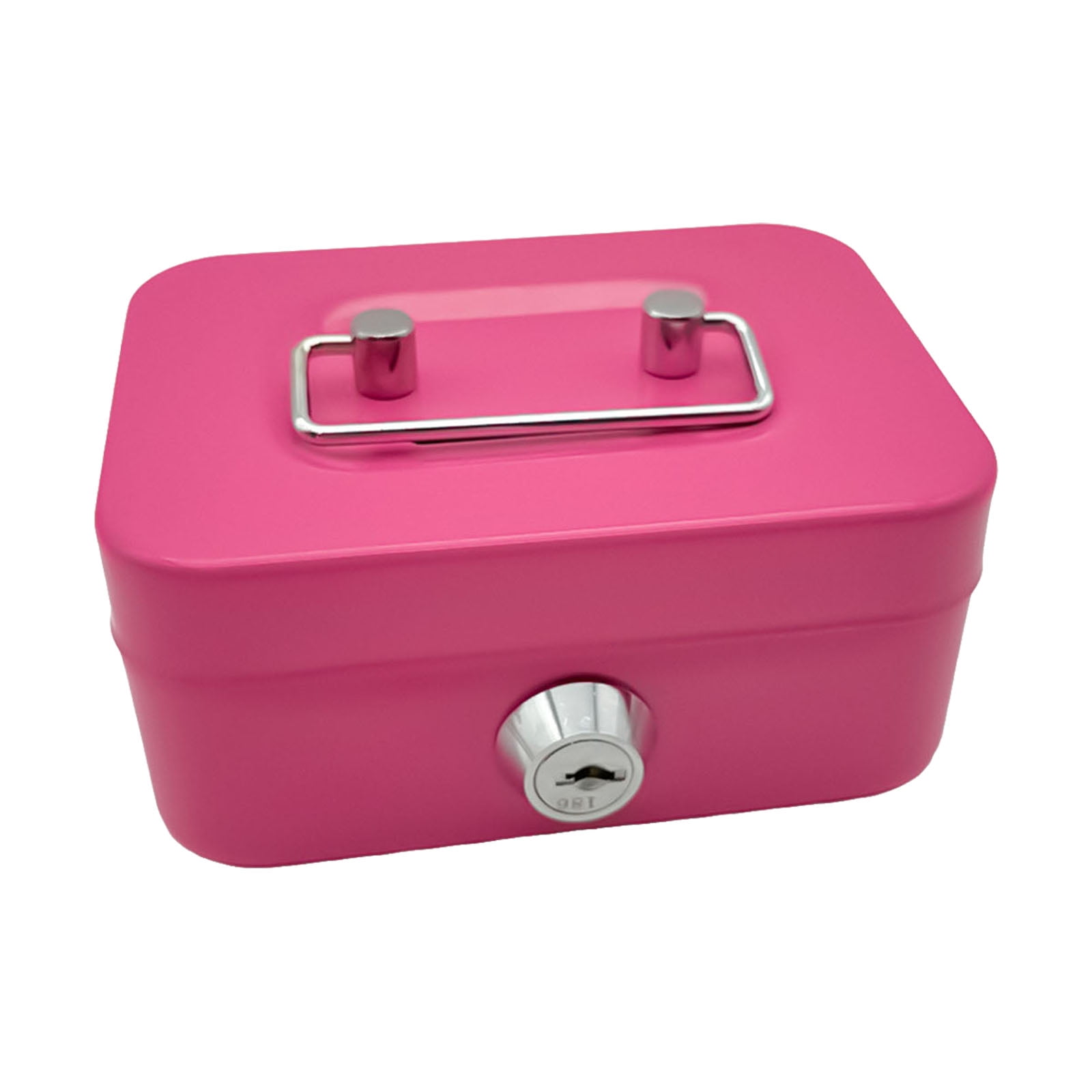 YoeXGDS 2PCS Locking Steel Medium Box with Removable Tray and Key Lock, Portable Small Lock Box with Key, Key Lock Organizer with Handle for Home 4.5×2inch