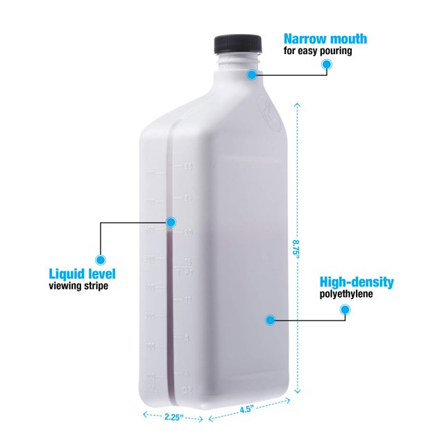 Consolidated Plastics 40622 Rectangular Oil Bottle HDPE 32 oz. White 12 Piece