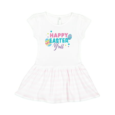 

Inktastic Happy Easter Yall with Easter Eggs Gift Toddler Girl Dress