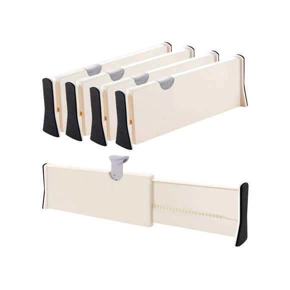 MPM Séparateur de Tiroir Extra Long 4 pack, Organisateur de Tiroir Réglable, Séparateur Extensible 15-21 Pouces pour Tiroir de Cuisine, Dre