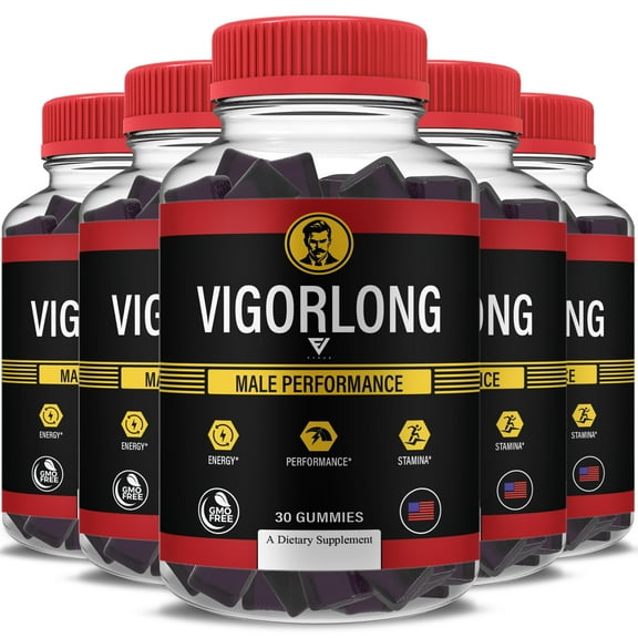 (5 Pack) VigorLong Performance Gummies, Vigor Long Max Support (5 Month Supply)