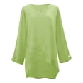 thumbnail image 5 of LEAVINGSUO 2026 Fall Womens Tops Plus Plus Size Women Casual Long Sleeve Solid Color Loose V-neck Shirt Blouse Top, 5 of 8