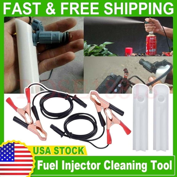 Car Fuel Injector Flush Cleaner Adapter Vehicles Tool Kit Set DIY Universal