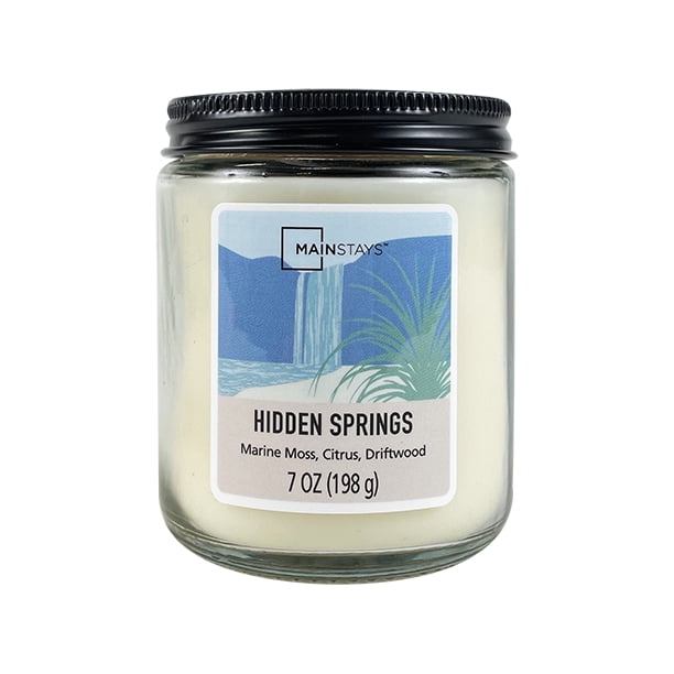 Mainstays Scented Candle Twist Lid, Hidden Springs, 7 oz. Single Wick