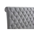 thumbnail image 5 of 1pc Beautiful Queen Size Fabric Upholstered Button Tufted Tall Headboard Bed Gray Finish, 5 of 6