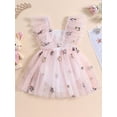 thumbnail image 5 of Caoirhny Baby Girls Romper Dress, Fly Sleeve Sequined Stars Tulle Bodysuit Summer Clothes, 5 of 9