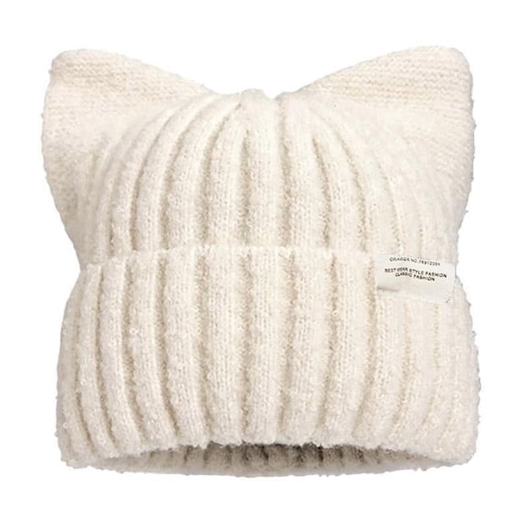 Cute Cat Ears Beanies For Women Autumn And Winter Warm Ear Protection Sweet