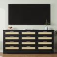 thumbnail image 2 of OUTGOODS 12 Drawer Dresser, Modern Farmhouse Rattan & Wood Chest, 63" Long, Anti-Tip, 2 of 7