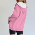 thumbnail image 4 of Chandails à Capuche Décontractés à la Mode pour Femmes à Manches Longues Imprimés, Chandails à Fermeture Éclair, Manteau avec Poche, Blanc, TTG, 4 of 6