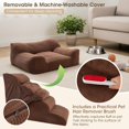 thumbnail image 6 of Pefilos 28" Dog Stairs for Small Pets with High-Density Sponge and Silicone Paw Prints, 4-Step Dog Ramp for Beds and Couch, Brown, 6 of 7