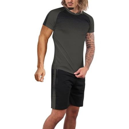 

BESTHUA 2 Piece Sports Suit Cotton Comfortable Sweatsuits for Men