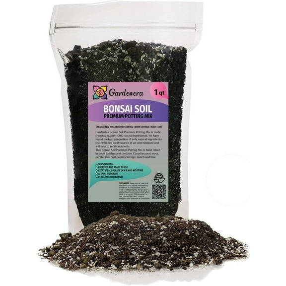 Gardenera Professional Bonsai Soil Potting Mix - Optimal Balance for Healthy Bonsai Growth and Nutrient Retention - 1 Quar