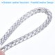 thumbnail image 4 of Llavero de cuero trenzado con anillo de acero inoxidable, cordón de muñeca tejido de PU, plata, 4 of 5