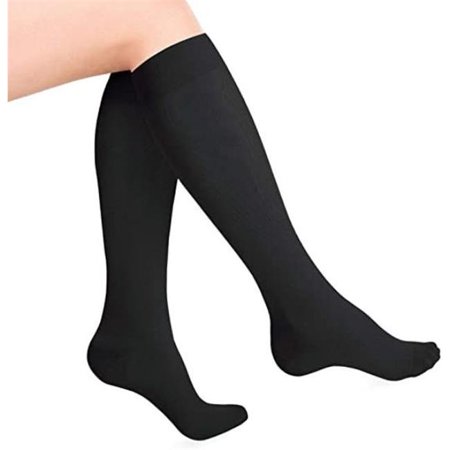 Heelbo 15-20 mm Hg Unisex Compression Stockings - Black - Medium