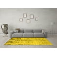 thumbnail image 3 of Ahgly Company Machine Washable Indoor Round Oriental Yellow Industrial Area Rugs, 4' Round, 3 of 4