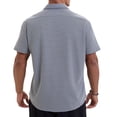thumbnail image 3 of BLCHUNen Button Down Shirts for Men Short Sleeve Turn Down Summer Casual Tops Beach Vacation Plain Tee Shirts, 3 of 8