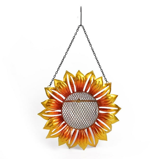 Alimentador De Pájaros De Metal De Girasol Para Colgar Al Aire Libre Comederos De Pájaros Salvajes Amarillos Para La Decoración Del Jardín Del Hogar Monstrate PT002226-00