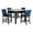 Blue, variant on Pemberly Row Contemporary 5-Piece Faux Marble & Wood Counter Set in Blue