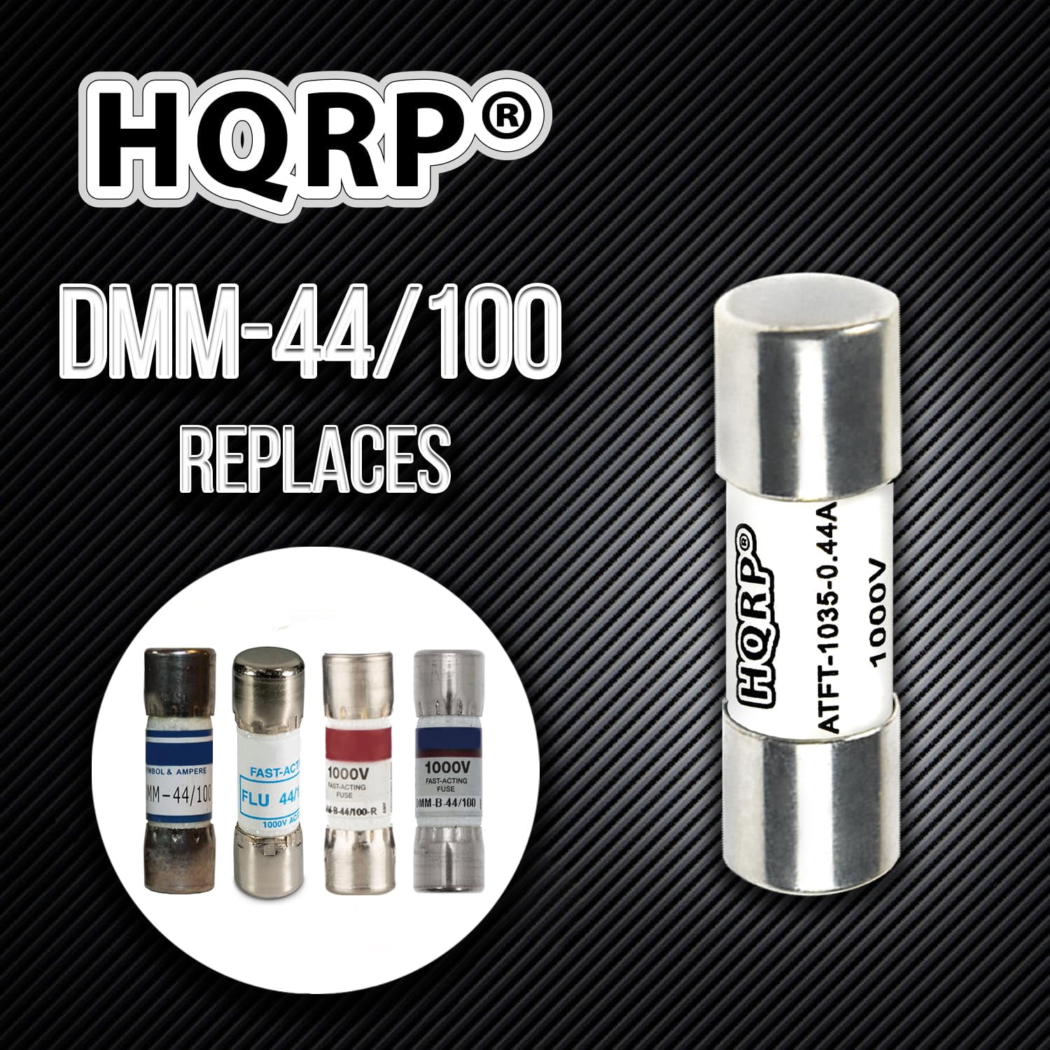 HQRP 5-Pack DMM-44/100 Fast-Acting Digital Multimeter Fuse 440mA 1000V Replacement for Bussmann DMM-B-44/100, DMM-44/100-R, LITTELFUSE Flu-44/100 Compatible with DMM Fluke, Brymen, Klein, Agilent