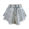 thumbnail image 1 of Qarigey Pantalones cortos de mezclilla Pantalones vaqueros de verano Pantalones sueltos Diseño elegante Regalo dulce Ropa de mujer Ropa de moda al aire Prendas para la parte inferior del cuerpo METRO Qarigey AP019236-02, 1 of 6