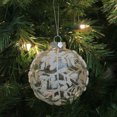 thumbnail image 2 of Clear and White Glitter Bead Glass Christmas Ball Ornament 3.25" (80mm), 2 of 2