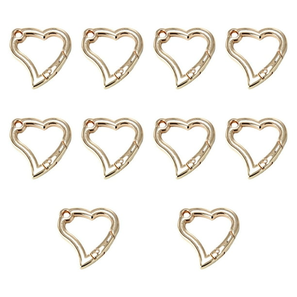 10 piezas de ganchos de resorte para llaveros, accesorios de metal, hebilla de llavero DIY Oro claro