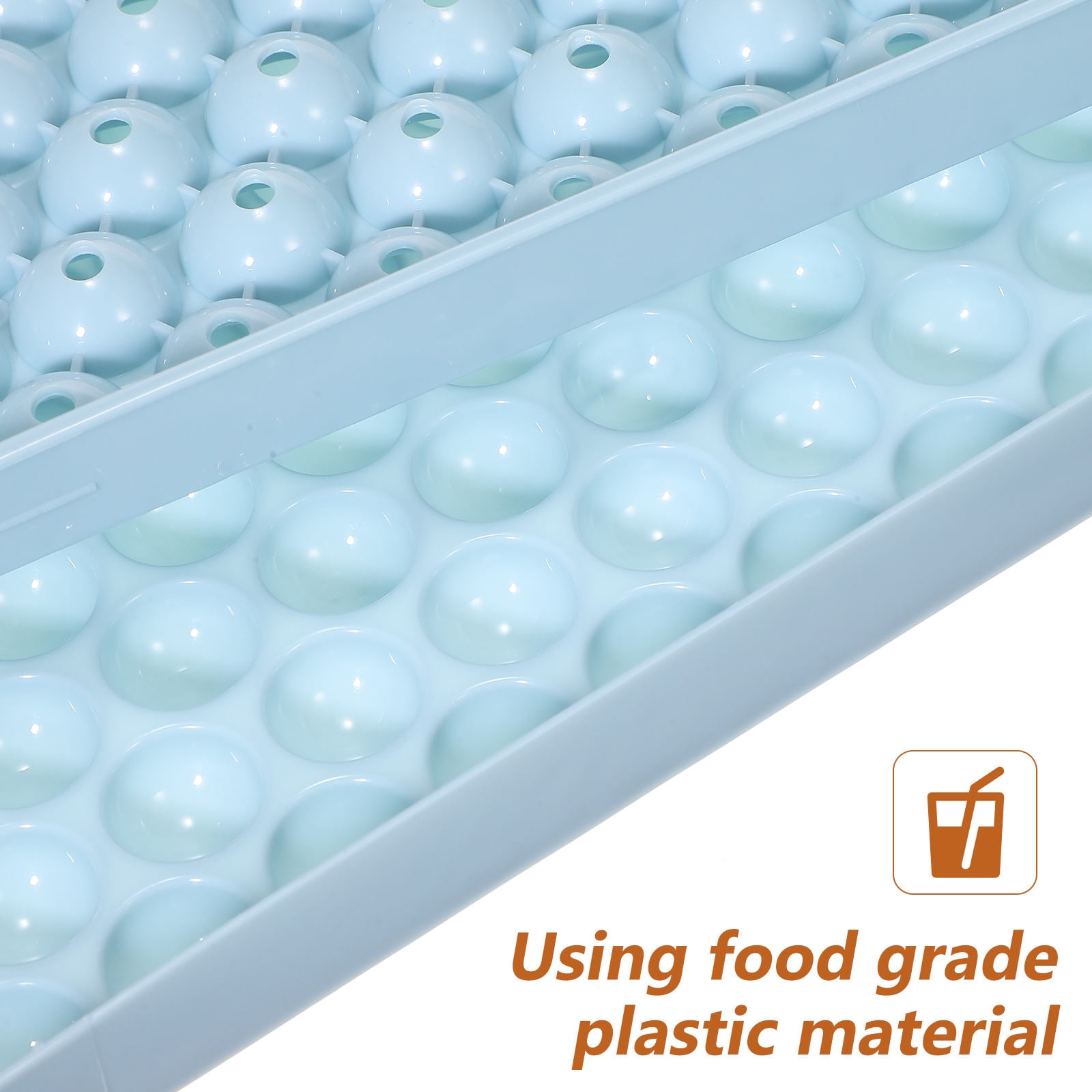 FESTFENDS 4Pcs Freezer Ice Cube Tray Round Ice Tray for Freezer Easy Release Sky-Blue Plastic