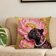 thumbnail image 4 of JoyMoreHome Panther Pattern Throw Pillow Cover, Soft Washable Decorative Pillowcase, 18x18 Inch Cushion Cover for Sofa, Chair, Livingroom, Bed, Car, 4 of 6