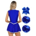 thumbnail image 2 of iixpin Women Shiny Sequin Cheerleading Uniform Sleeveless Cheer Leader Outfits Stage Performance Blue L, 2 of 7
