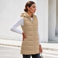 thumbnail image 5 of Cmfcve Womens Plus Size Full Zip Puffer Vest Long Hooded Sleeveless Padded Jacket Fall Winter Casual Quilted Warm Outerwear, 5 of 9