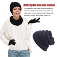 thumbnail image 3 of Beanie Hat Estilo simple Accesorio de ropa Hombres Mujeres Sombreros Cubiertas para el cabello Cubierta para la cabeza Turbante Sombreros de invierno para uso al aire libre Azul marino Inevent AP009486-04B, 3 of 6