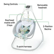 Ingenuity SimpleComfort Baby Swing, Infants, Blue/Green, Vibrating Seat, Multi-Direction, Compact, Everston