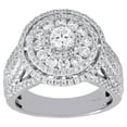thumbnail image 2 of 14K White Gold Round Solitaire Diamond Cluster Halo Flower Engagement Ring 2 Ct., 2 of 5