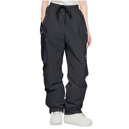Oplxuo Womens Ski Pants Snow Insulated Waterproof Windproof Loose Cargo Snowboarding Pants for Winter Outdoor Sports