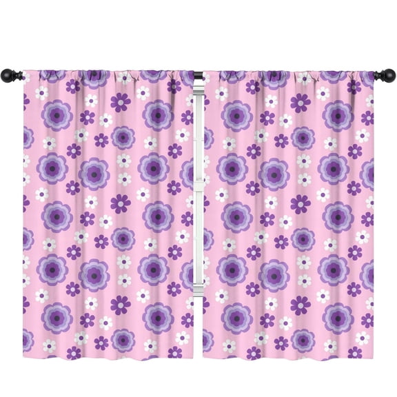 Pioneer Flower Floral Print Pattern Teens Curtains,Teens Insulated Curtains Set Of 2,Bedroom Essentials,Toddler Room Decor 52"x84"