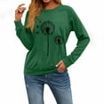 thumbnail image 3 of Hvot&aat Womens Dandelion Sweatshirt Round Neck Loose Long Sleeve Pullover Tops Casual Pullover, 3 of 4