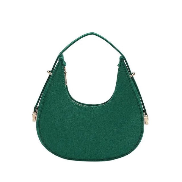 LHSHID Fashion Alligator Pattern Shoulder Bags for Women Small Handle Underarm Bag Clutch Felt Female Handbag with Purse