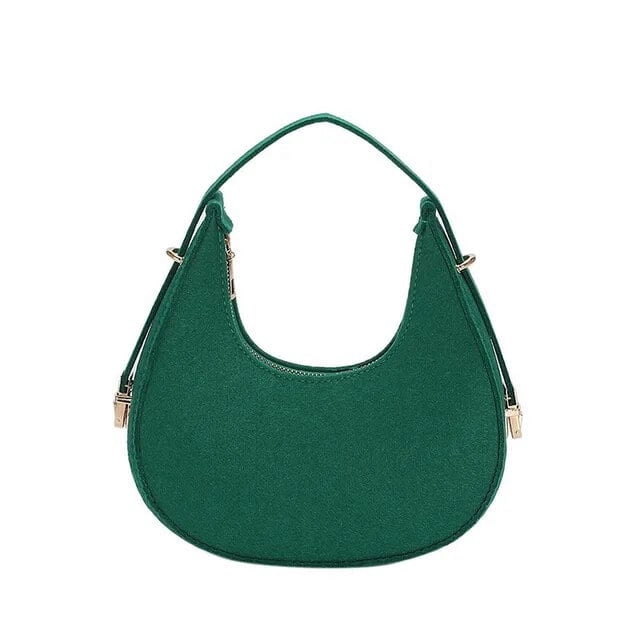 LHSHID Fashion Alligator Pattern Shoulder Bags for Women Small Handle Underarm Bag Clutch Felt Female Handbag with Purse