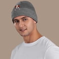 thumbnail image 5 of XIAOCHA Thick Fall‑Winter Beanie for Women，Puppy‑Embroidered Outdoor Skullcap,Grey, 5 of 6