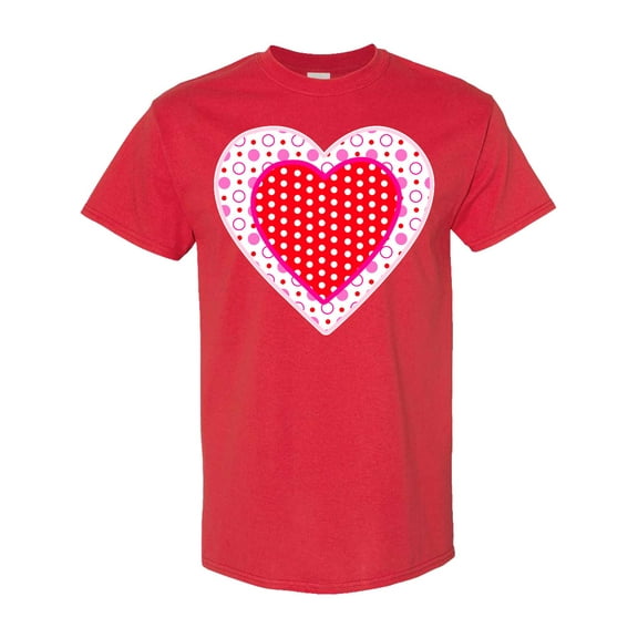 Inktastic Valentine Red Heart with Dots T-Shirt